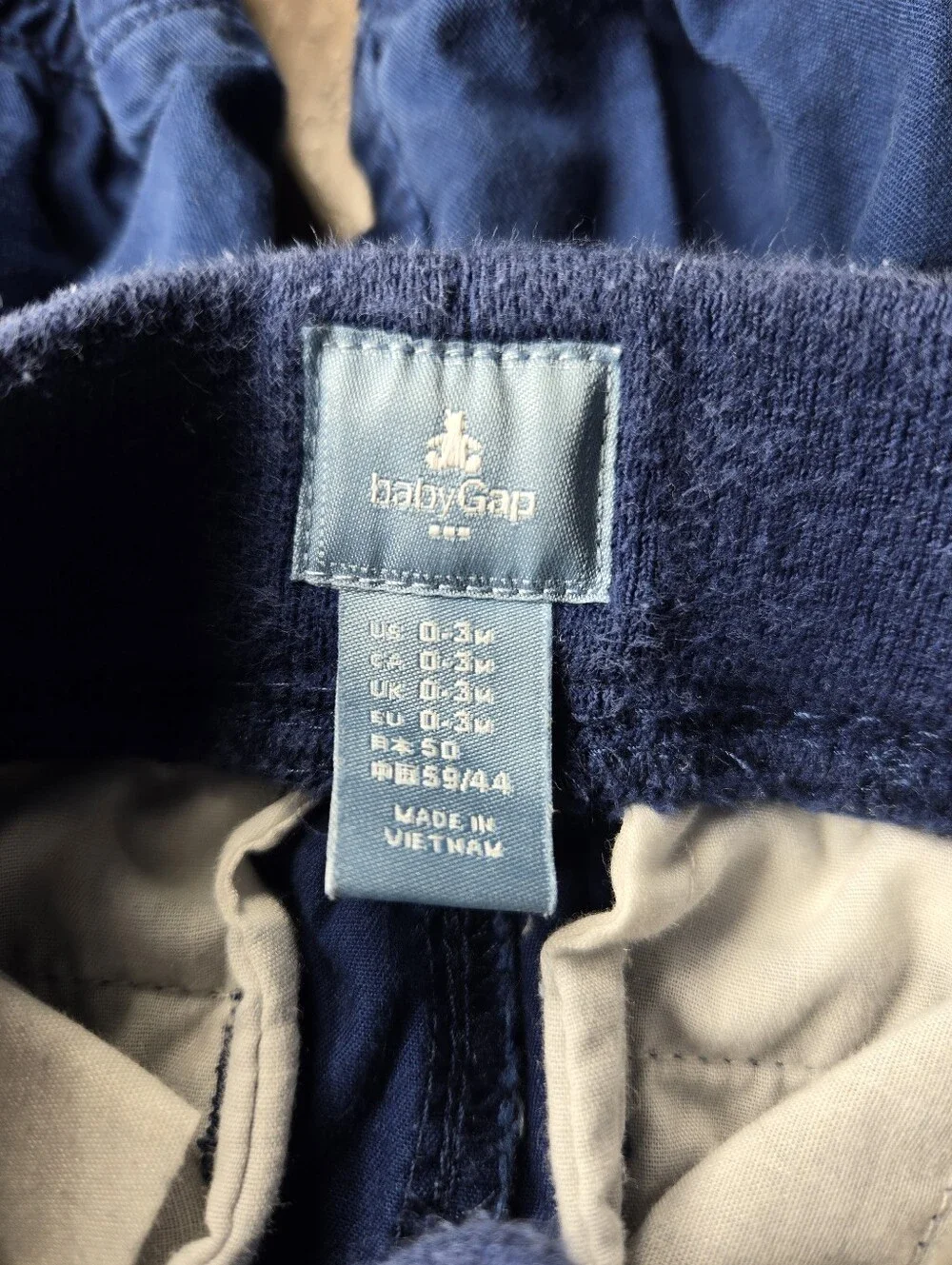 Baby Gap Navy Blue Elastic Waist Jogger Pants Size 0-3m Baby Boy NWOT